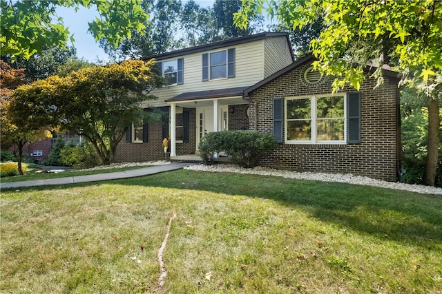 view of front property with a front lawn