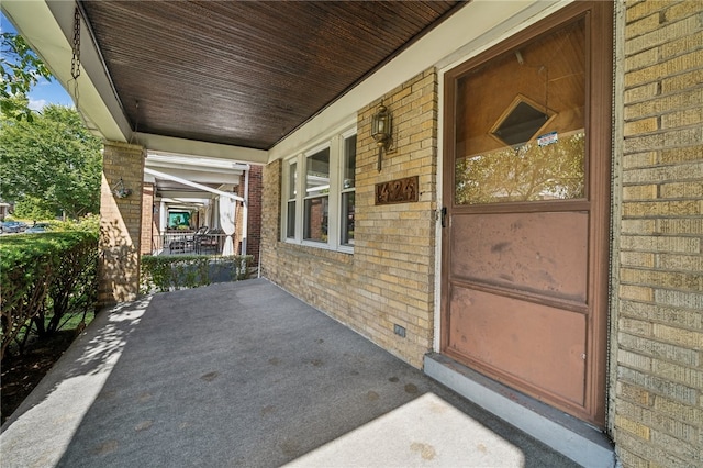 view of patio with a porch