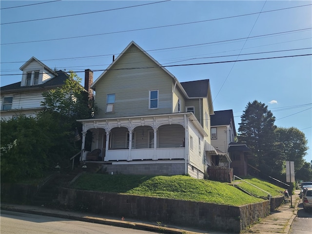 view of front of home with a porch