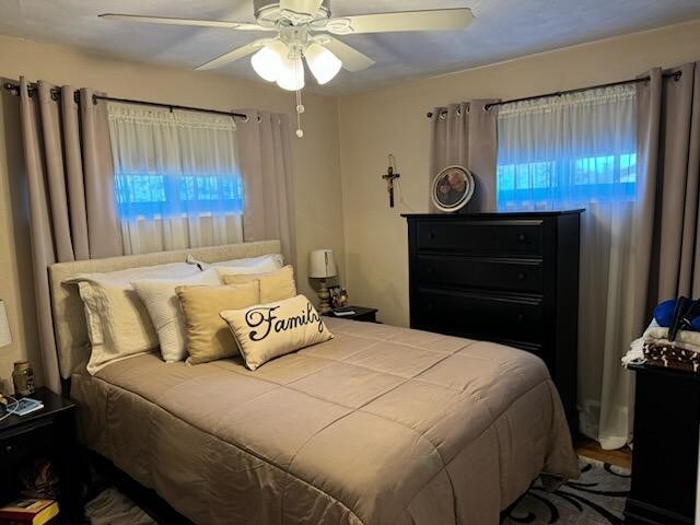 bedroom with ceiling fan