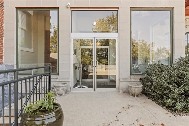 property entrance with french doors