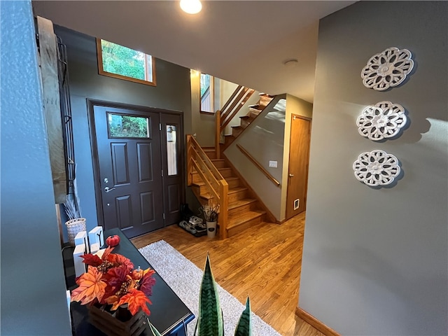 foyer featuring wood-type flooring