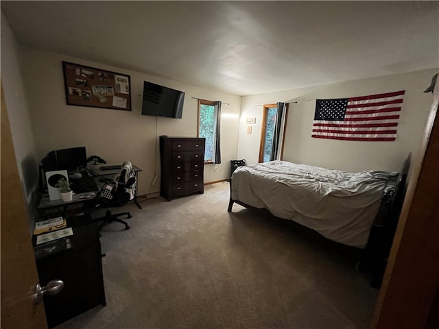 view of carpeted bedroom