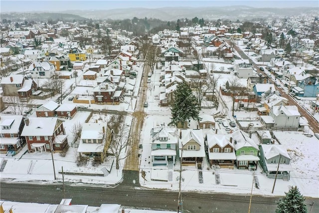 view of snowy aerial view