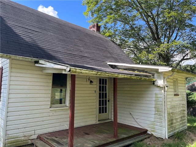 exterior space with a wooden deck