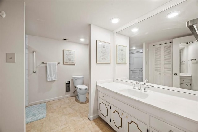 1500 Cochran Rd Unit 712, Scott Twp Sal, PA 15243 - full bath with vanity, toilet, recessed lighting, and a closet