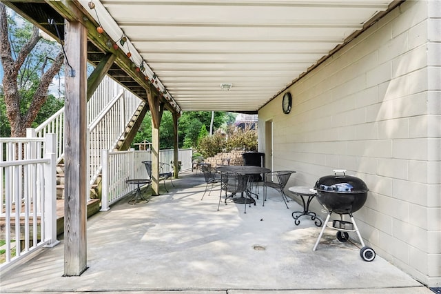 view of patio featuring grilling area