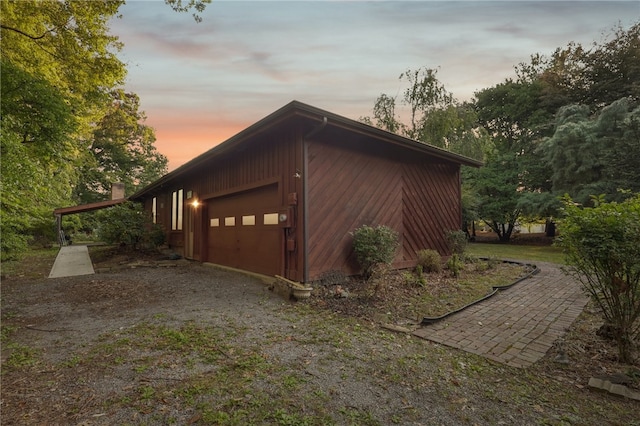 view of property exterior at dusk