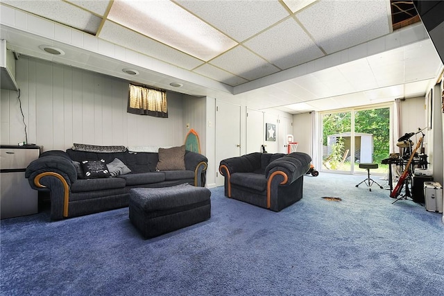 living room featuring carpet flooring
