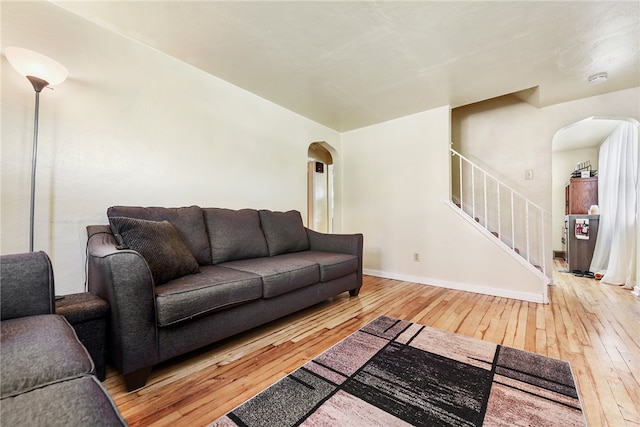 living room featuring hardwood / wood-style flooring