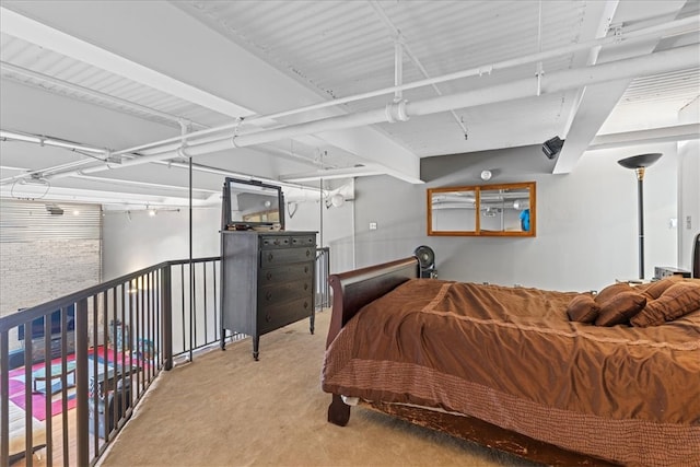 bedroom featuring concrete floors