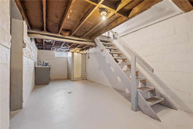 basement with washer / clothes dryer