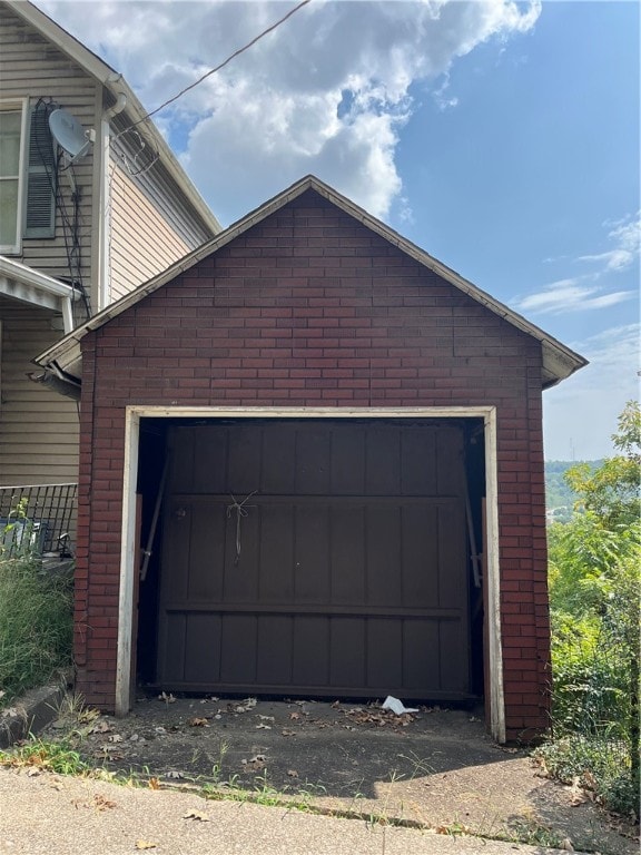 view of garage