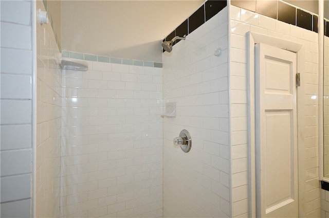 interior details with tiled shower