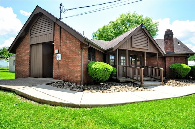 exterior space with a lawn