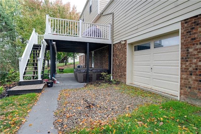 view of home's exterior with a deck