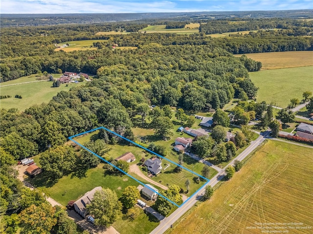 bird's eye view featuring a rural view