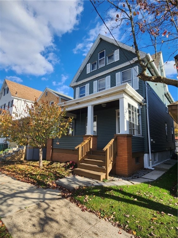 view of front of property with covered porch