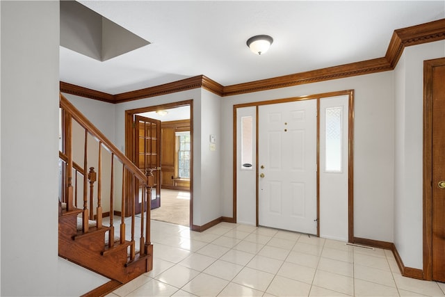 entryway with ornamental molding