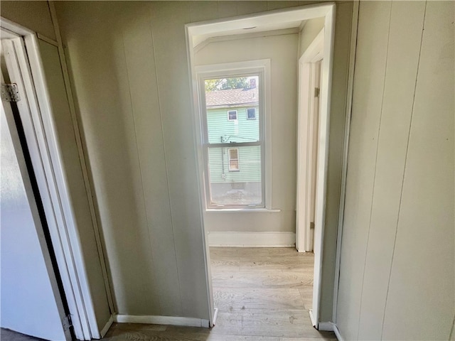 hallway featuring light hardwood / wood-style floors