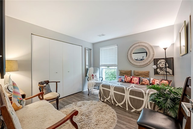 interior space with hardwood / wood-style floors