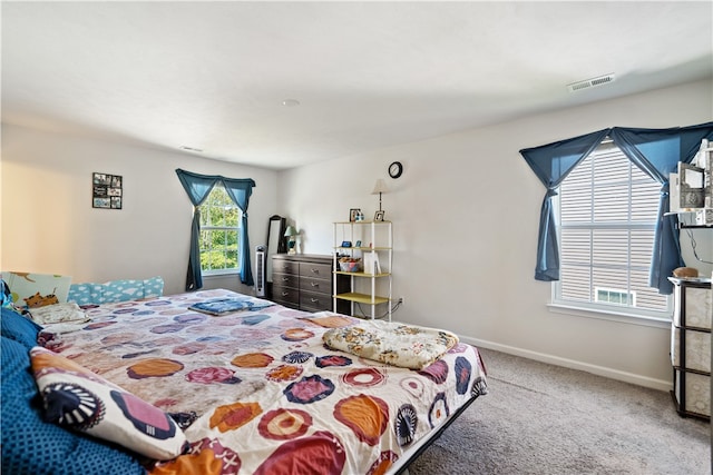 bedroom with carpet floors