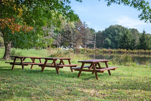 view of home's community featuring a water view