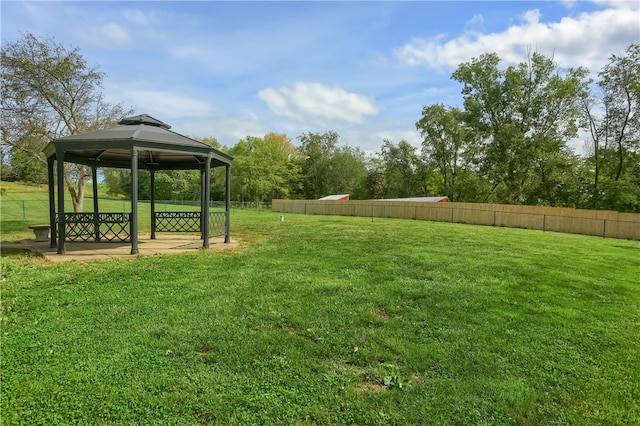 view of yard with a gazebo