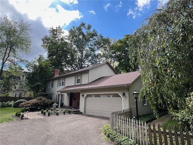 view of property with a garage