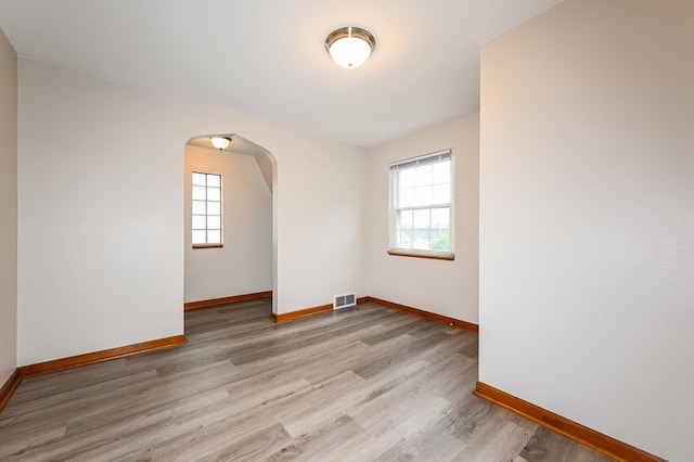 empty room featuring light wood-type flooring