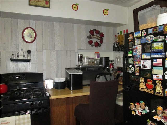 kitchen with black appliances