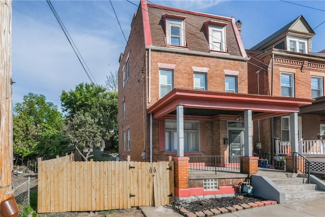 view of front of property with covered porch