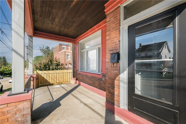 view of patio with a porch