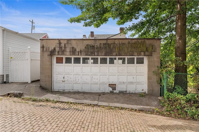 view of garage