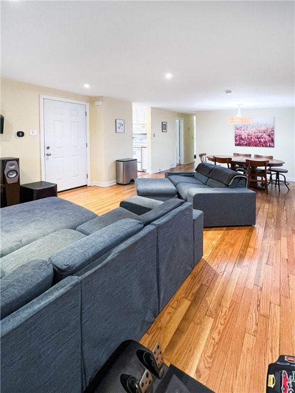 living room featuring hardwood / wood-style flooring