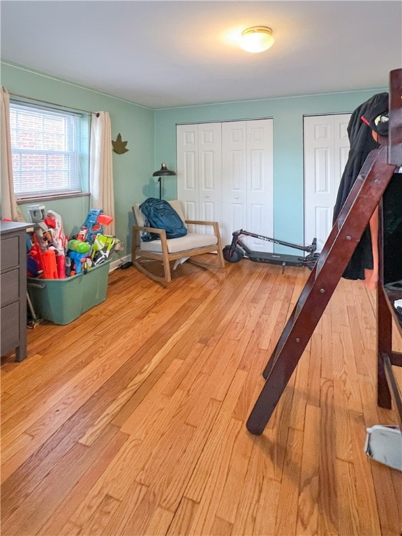 bedroom featuring light hardwood / wood-style flooring