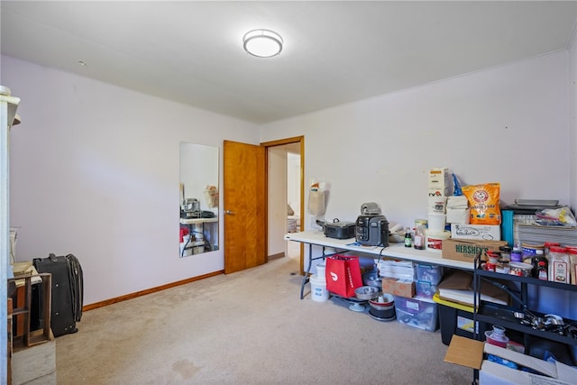 office featuring light colored carpet