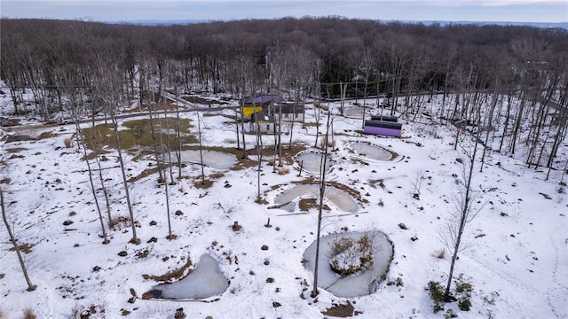 view of snowy aerial view