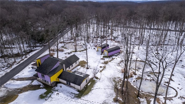 view of snowy aerial view