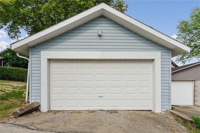 view of garage