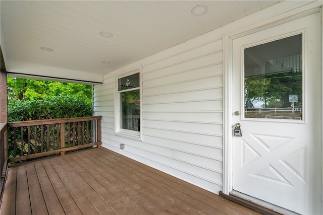 deck with a porch