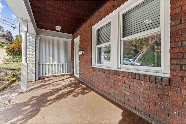 view of patio featuring a porch