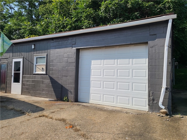 view of garage