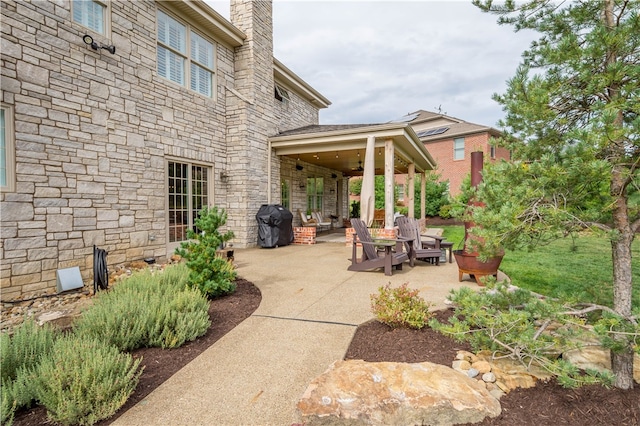 view of patio featuring grilling area