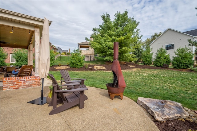 view of yard featuring a patio area