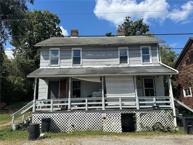 view of front facade featuring a porch