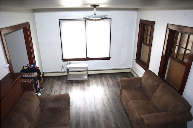 820-822 Grant St, Indiana Boro, PA 15701 - living room with wood finished floors and a baseboard radiator