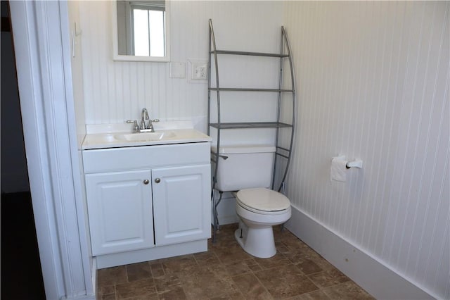 820-822 Grant St, Indiana Boro, PA 15701 - half bathroom featuring vanity and stone finish flooring