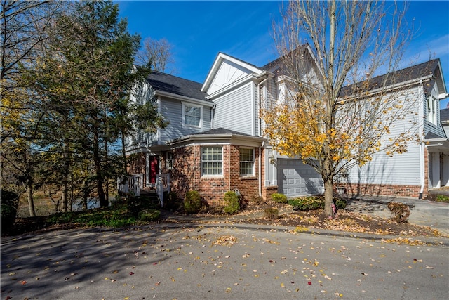 front of property with a garage