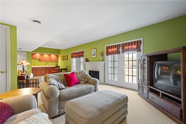 view of carpeted living room